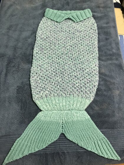 Toddler mermaid tail blanket with matching headband