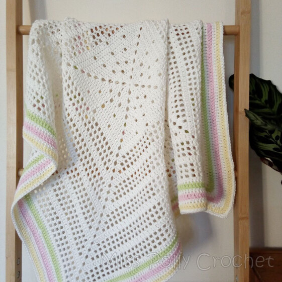 Summer Cotton Granny Square Baby Blanket