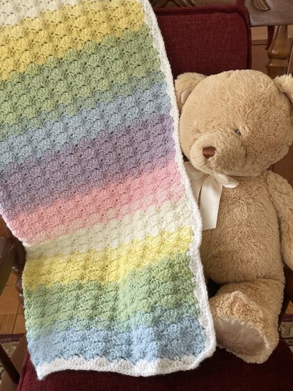 Baby Shell Stitch Pastel Blanket