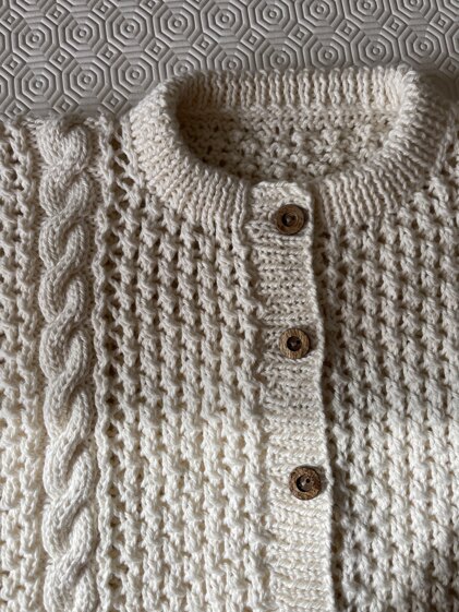 Cable & mesh pattern cardigan