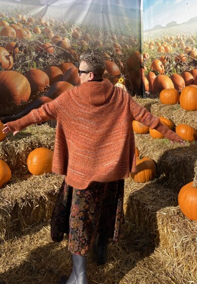 Rustic Hoody Poncho Sweater