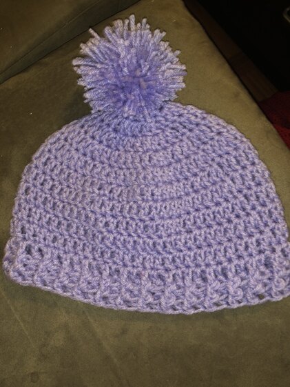 purple hat