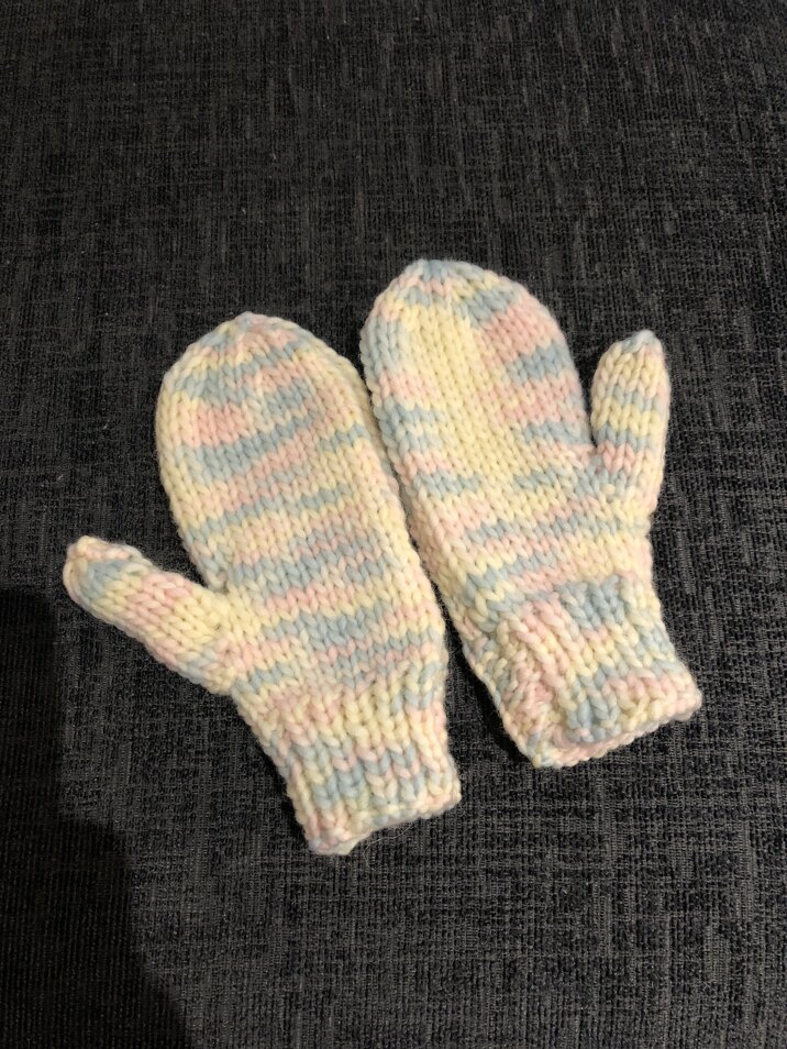 Basic Family Knit Mittens in Caron One Pound - Downloadable PDF