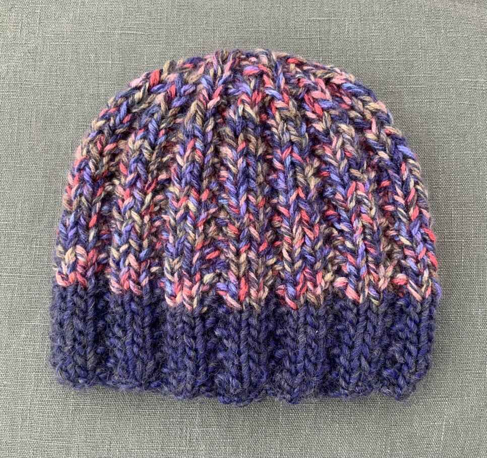Moss stitch rib hat