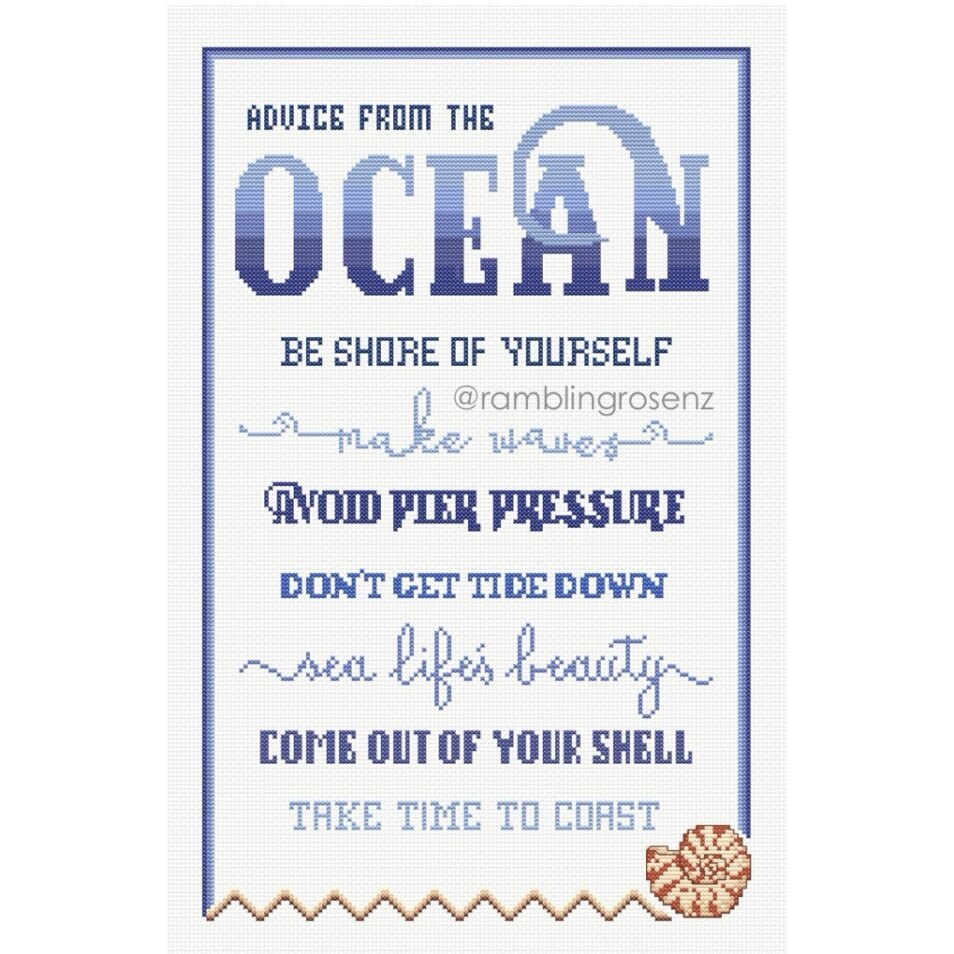 Advice from the Ocean - Counted Cross-stitch