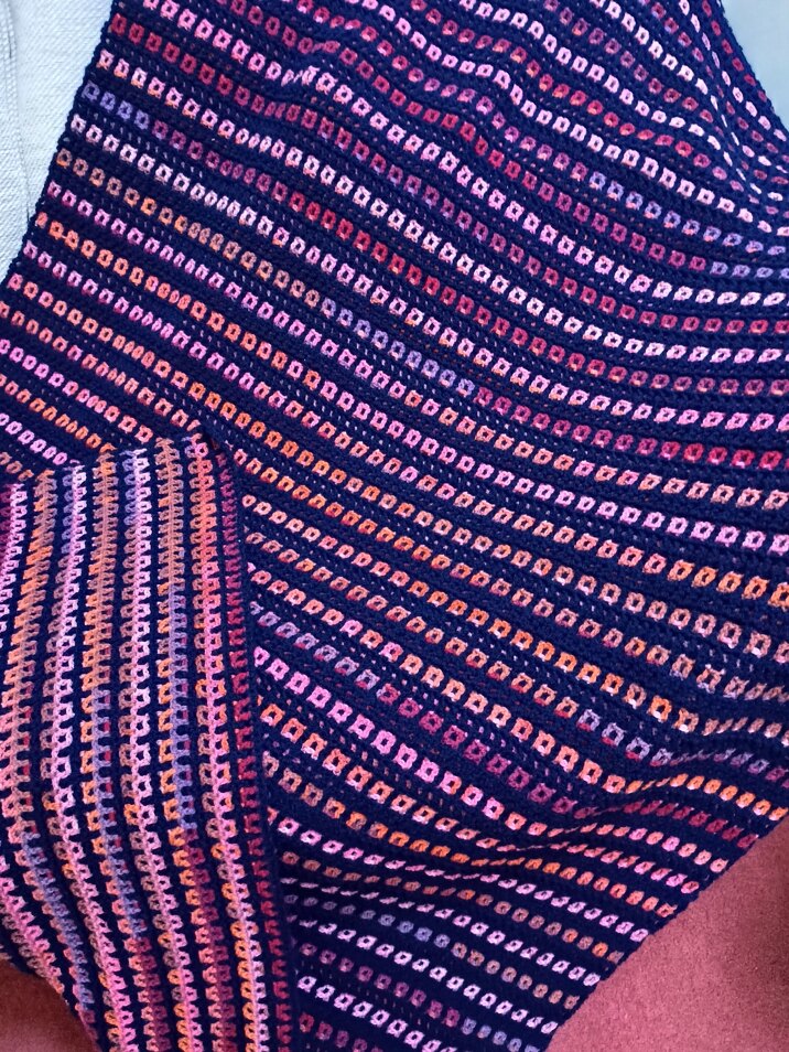 Reversible Interlocking Crochet Blanket