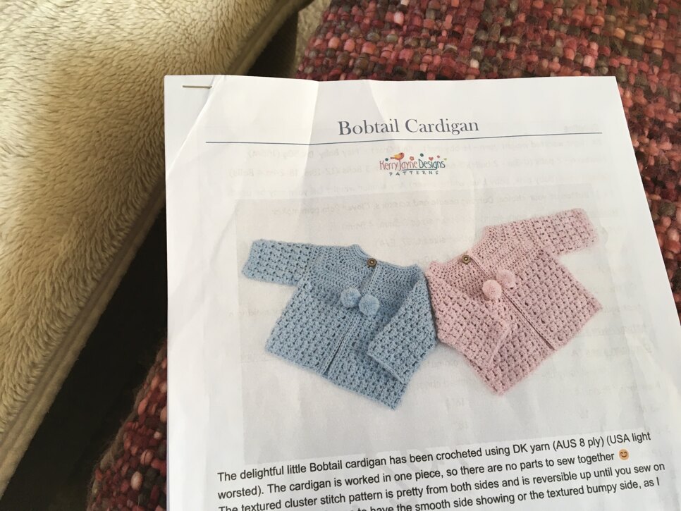 Baby Bobtail Cardigan design by Kerry Jayne Designs