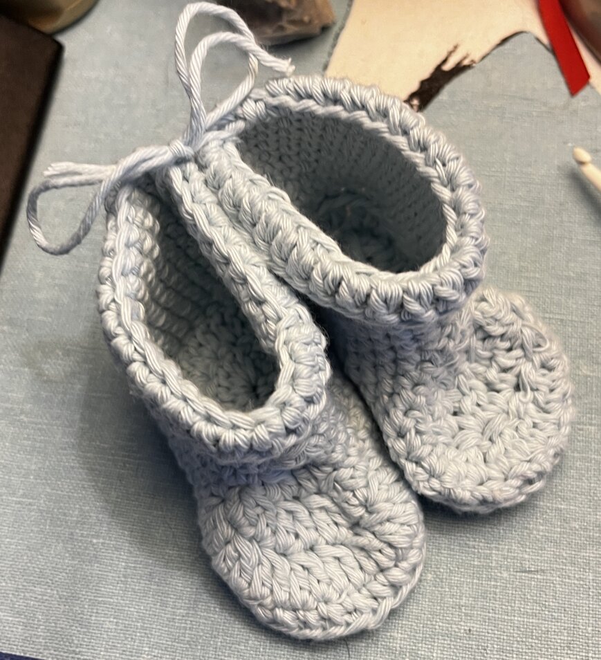 Baby sweater and booties for my brother’s baby