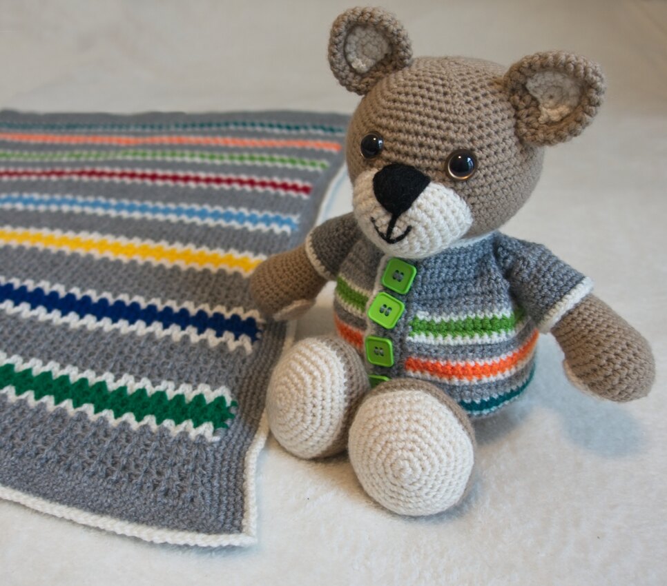 Baby Blanket & Teddy x2