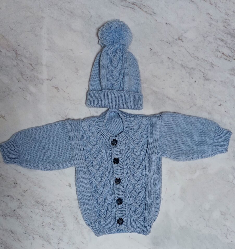 Baby Cardigan and Beanie