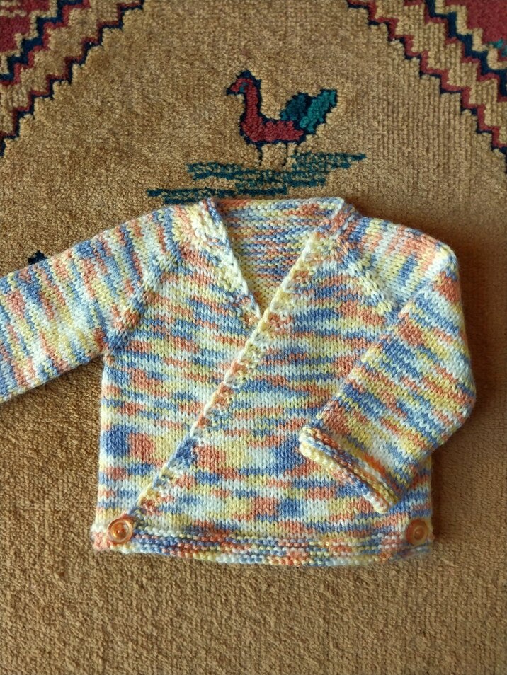 Crossover baby cardigan