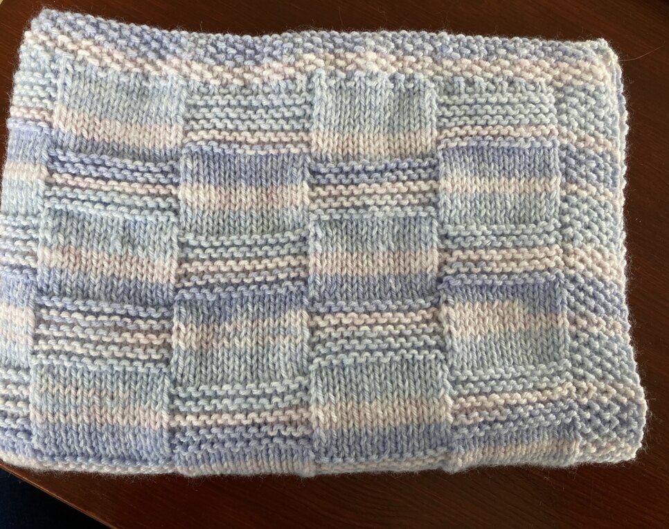 Baby blanket moss stitch
