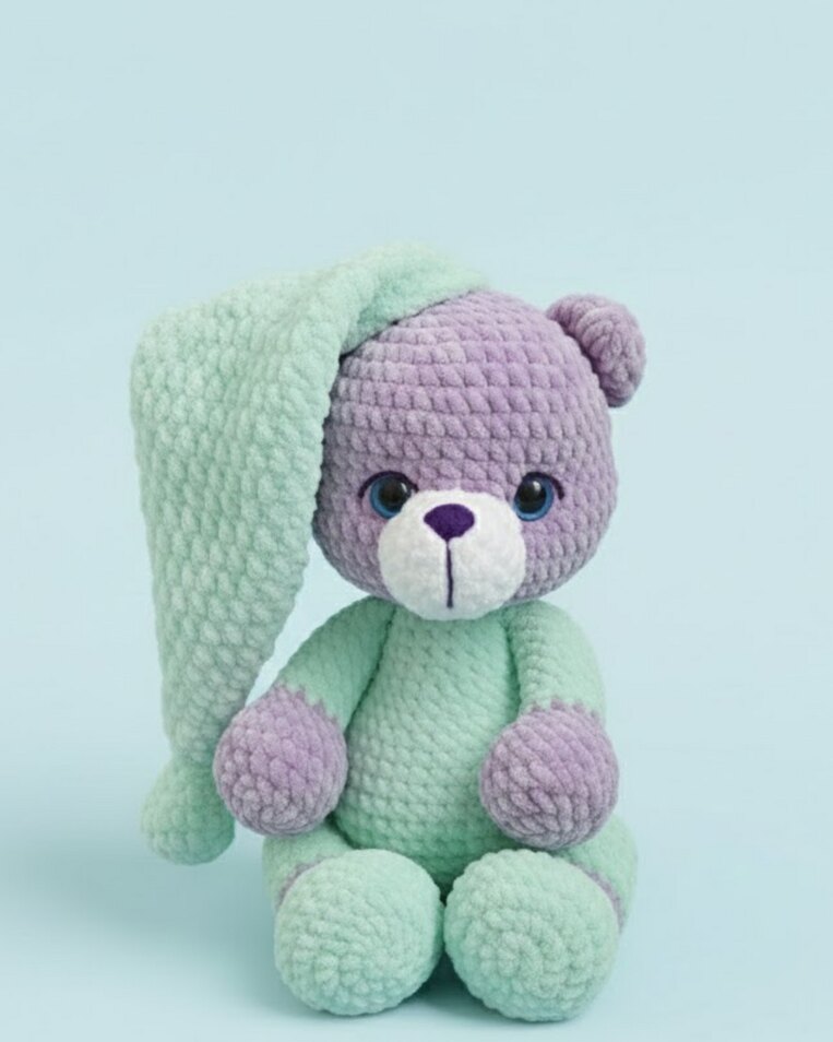 Bedtime Bear Plush – Crochet Amigurumi PDF