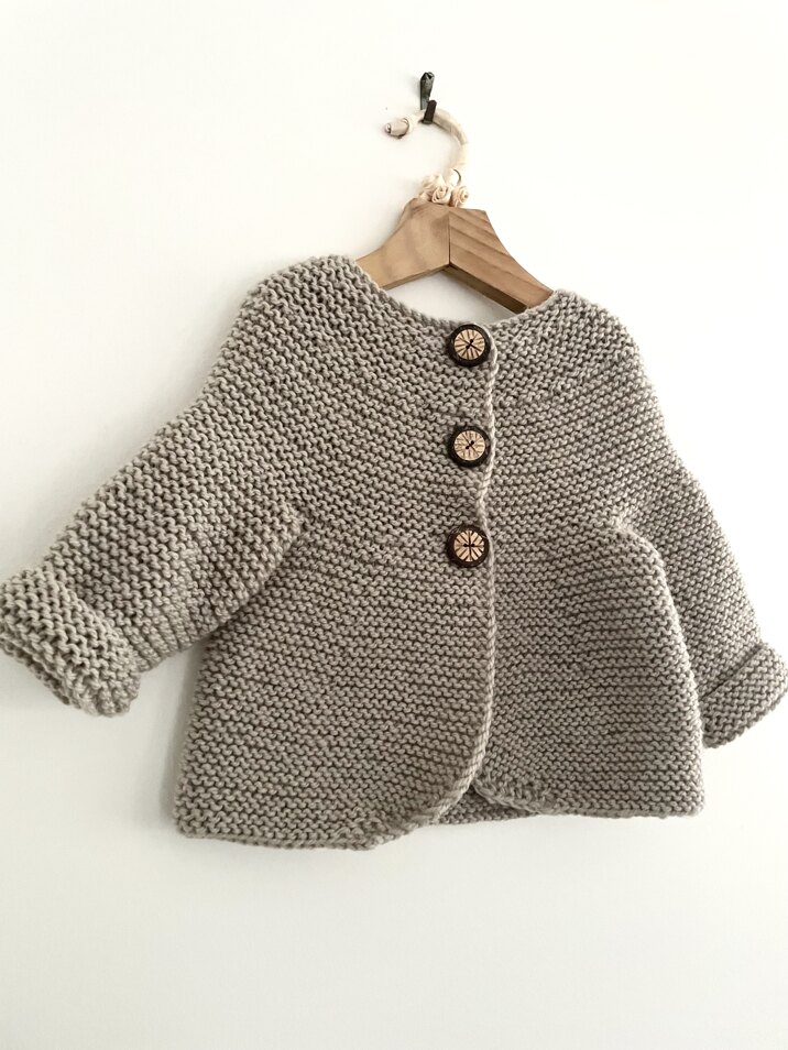 Garter stitch baby cardigan