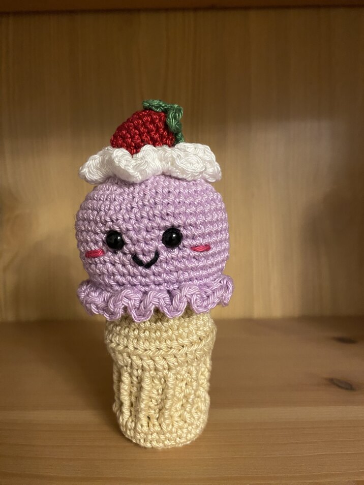 Blackberry ice cream cone