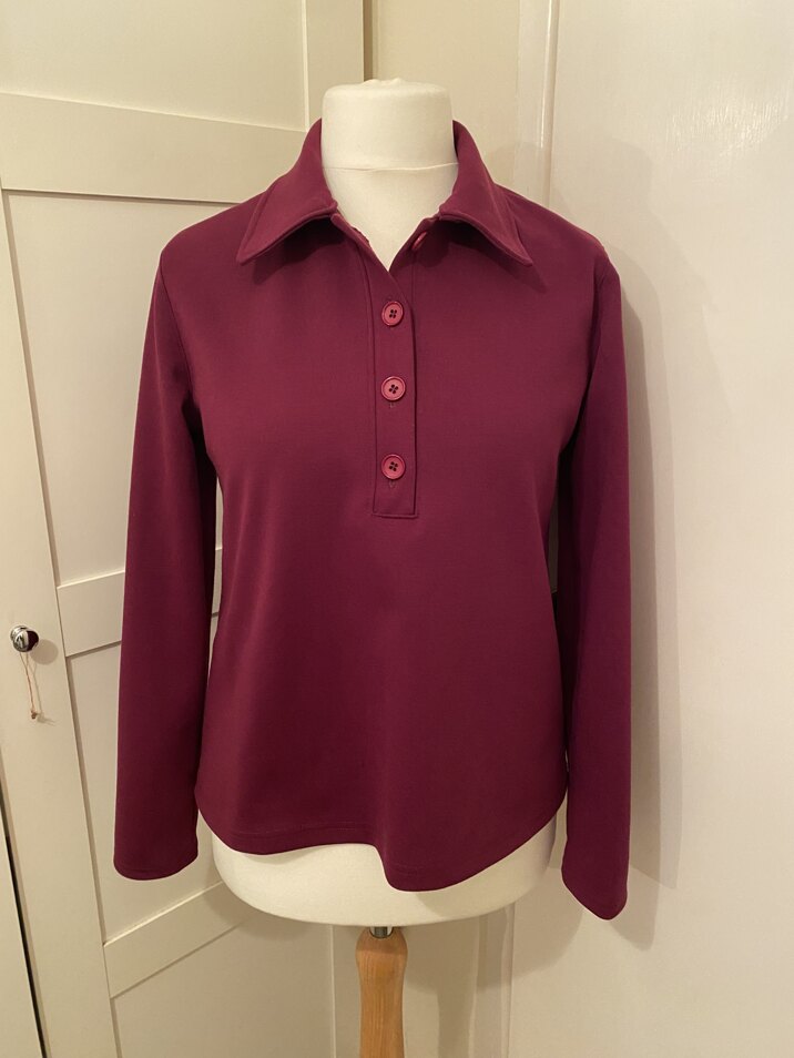 Button neck top