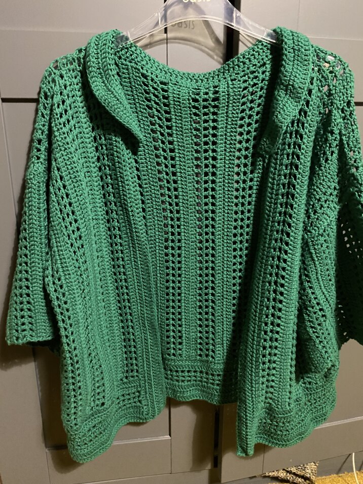 Green open front cardigan